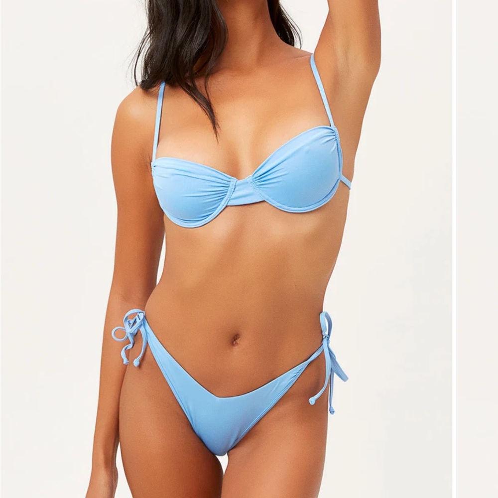 Frankie's Bikinis Sky Blue Tie-Side Bikini Set